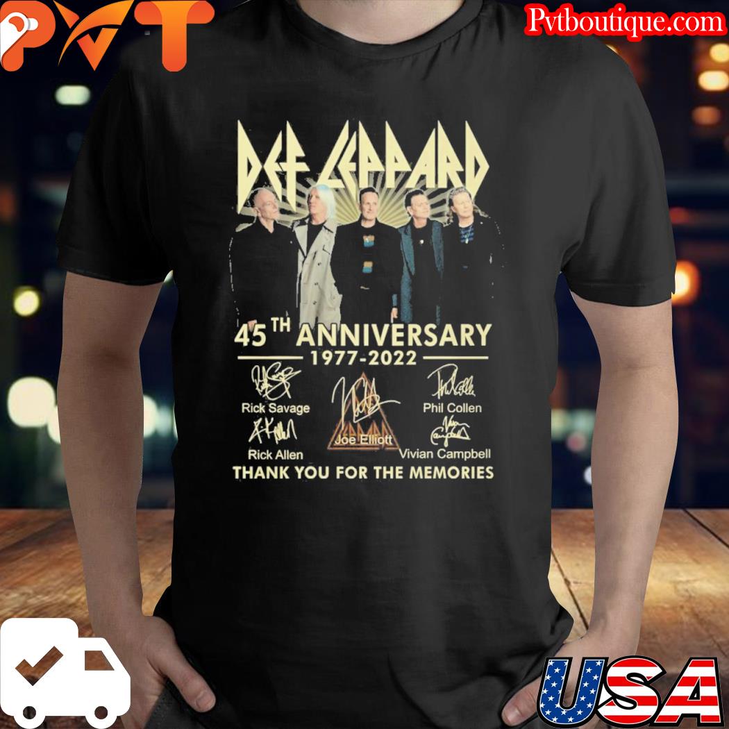 Def leppard 45th anniversary 1977 2022 thank you for the memories shirt