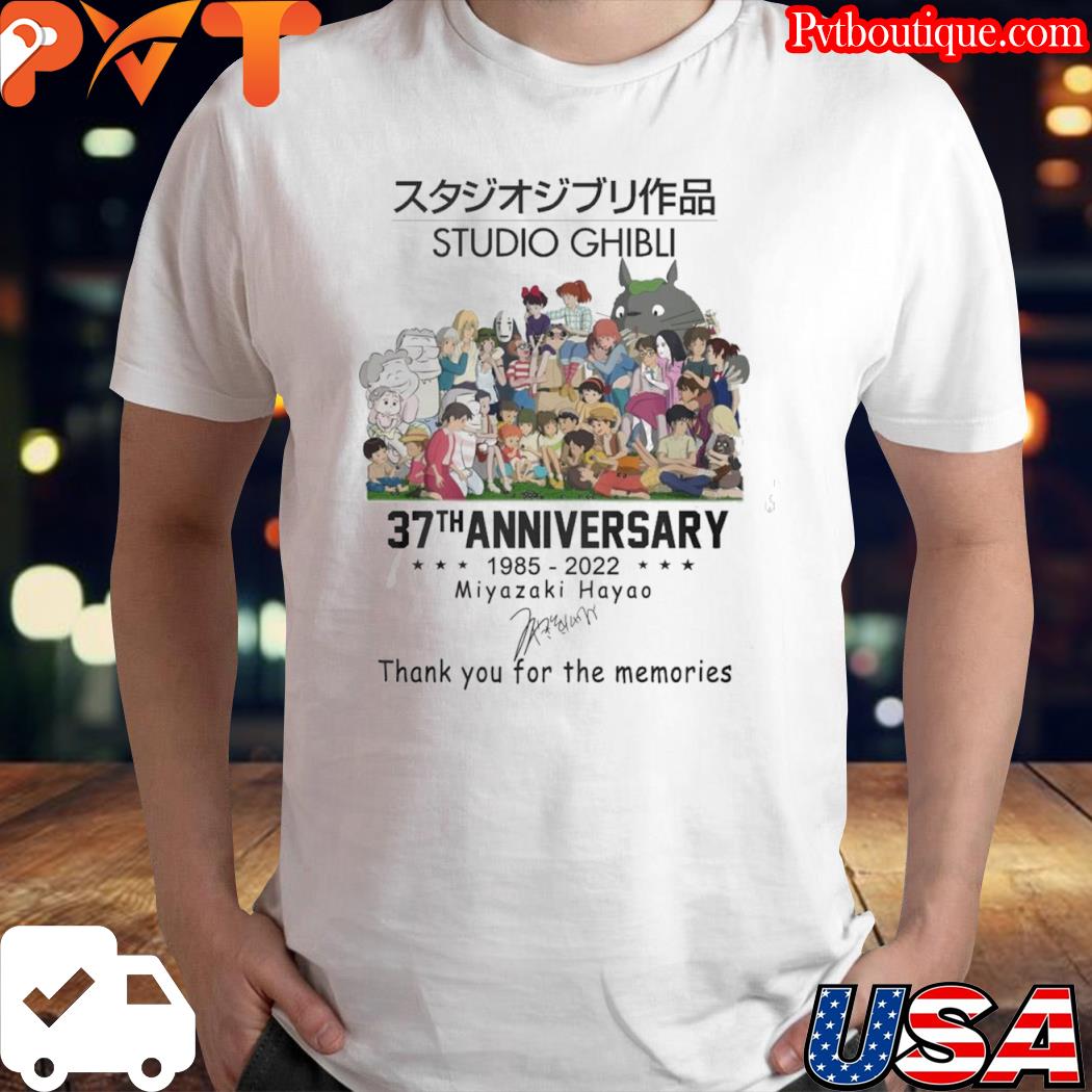 Totoro studio ghiblI 37th anniversary 1985 2022 miyazakI hayao signature thank you for the memories shirt